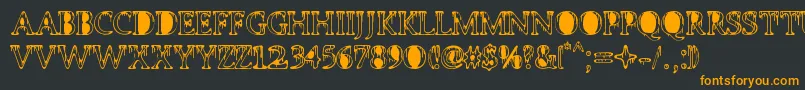 PUTTANA ANTIQUE Font – Orange Fonts on Black Background