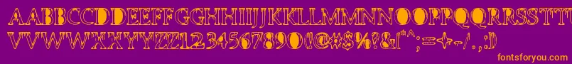 PUTTANA ANTIQUE Font – Orange Fonts on Purple Background