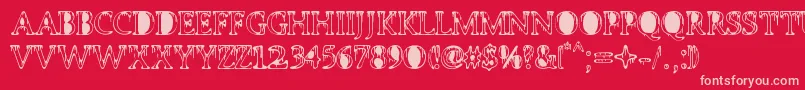 PUTTANA ANTIQUE Font – Pink Fonts on Red Background