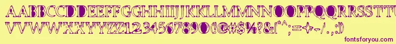 PUTTANA ANTIQUE Font – Purple Fonts on Yellow Background