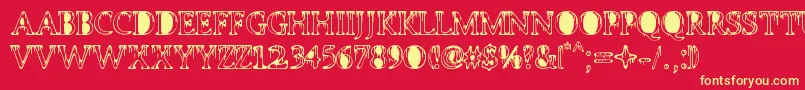 PUTTANA ANTIQUE Font – Yellow Fonts on Red Background