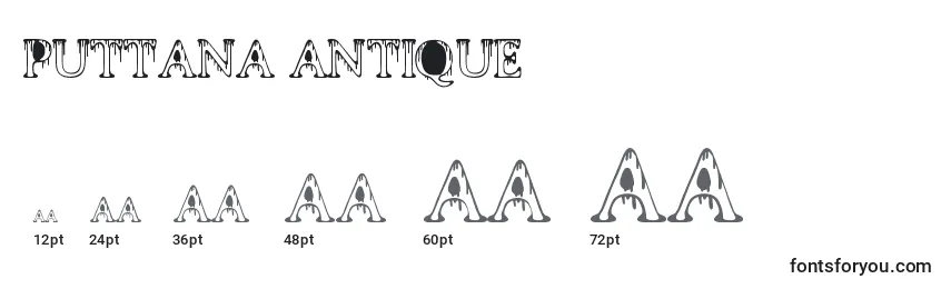 PUTTANA ANTIQUE Font Sizes
