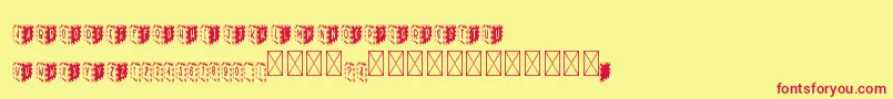 フォントPuZzLeBoXs – 赤い文字の黄色い背景