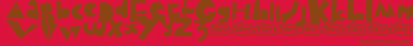 fuente Puzzled – Fuentes Marrones Sobre Fondo Rojo