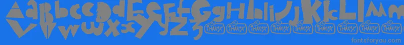 Puzzled Font – Gray Fonts on Blue Background