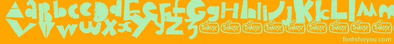 Fonte Puzzled – fontes verdes em um fundo laranja