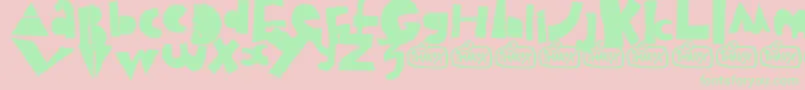 Puzzled Font – Green Fonts on Pink Background