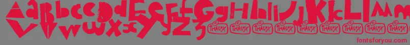 Puzzled Font – Red Fonts on Gray Background