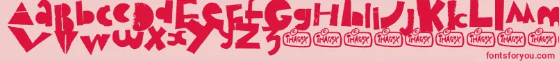Puzzled Font – Red Fonts on Pink Background
