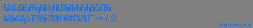 フォントHumanAlterEgoBold – 灰色の背景に青い文字