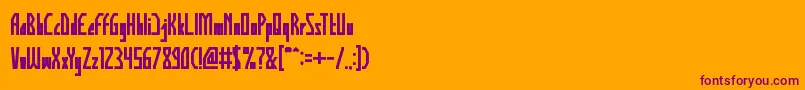 HumanAlterEgoBold-Schriftart – Violette Schriften auf orangefarbenem Hintergrund