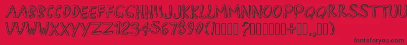 PWApril Font – Black Fonts on Red Background