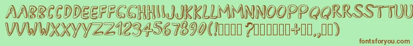 PWApril Font – Brown Fonts on Green Background