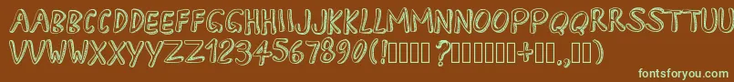 PWApril Font – Green Fonts on Brown Background