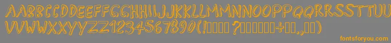 PWApril Font – Orange Fonts on Gray Background