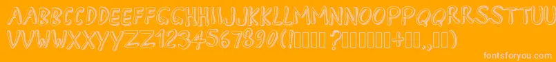 PWApril Font – Pink Fonts on Orange Background