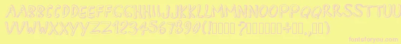 PWApril Font – Pink Fonts on Yellow Background