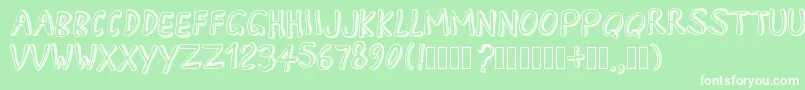 PWApril-fontti – valkoiset fontit vihreällä taustalla