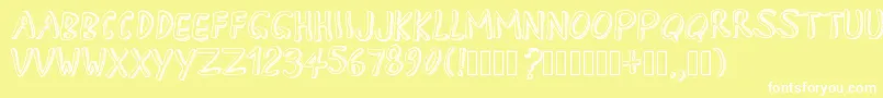 PWApril Font – White Fonts on Yellow Background