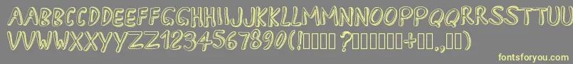 PWApril Font – Yellow Fonts on Gray Background