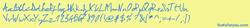 PWCactus Font – Blue Fonts on Yellow Background