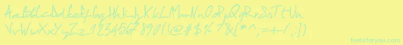 PWCactus Font – Green Fonts on Yellow Background