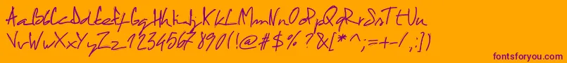 PWCactus Font – Purple Fonts on Orange Background