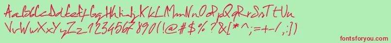 PWCactus Font – Red Fonts on Green Background
