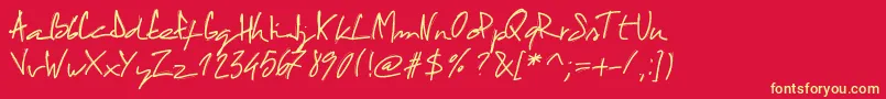 PWCactus Font – Yellow Fonts on Red Background