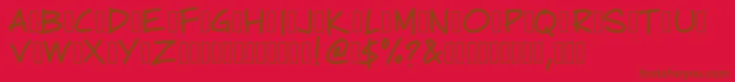 PWCartoonist Font – Brown Fonts on Red Background