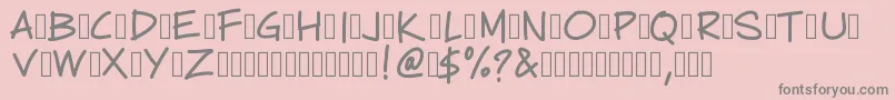 PWCartoonistフォントについての詳細 フォントPWCartoonist – ピンクの背景に灰色の文字