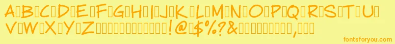 Weitere Informationen zur PWCartoonist-Schriftart PWCartoonist-Schriftart – Orangefarbene Schriften auf gelbem Hintergrund