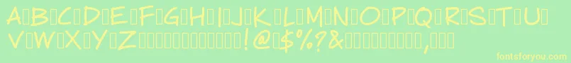More about PWCartoonist Font PWCartoonist Font – Yellow Fonts on Green Background