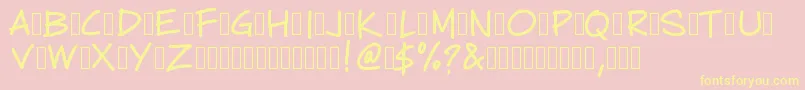 PWCartoonist Font – Yellow Fonts on Pink Background