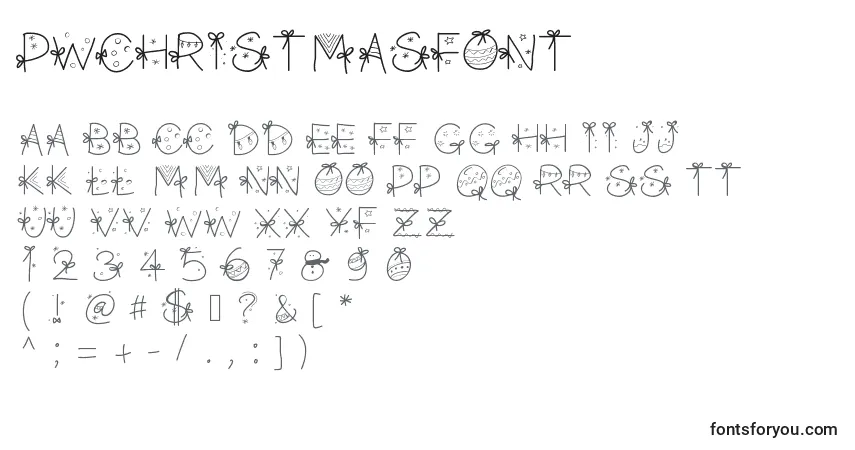 Schriftart PWChristmasfont (137573) – Alphabet, Zahlen, spezielle Symbole