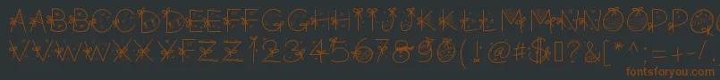 PWChristmasfont Font – Brown Fonts on Black Background