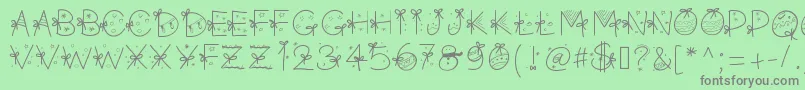 PWChristmasfont-Schriftart – Graue Schriften auf grünem Hintergrund