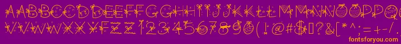 PWChristmasfont Font – Orange Fonts on Purple Background