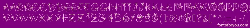 PWChristmasfont Font – Pink Fonts on Purple Background