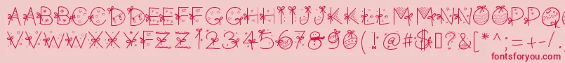 PWChristmasfont Font – Red Fonts on Pink Background