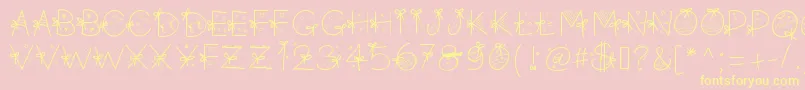 PWChristmasfont Font – Yellow Fonts on Pink Background