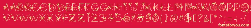 PWChristmasfont Font – Yellow Fonts on Red Background