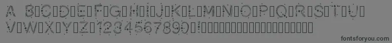 フォントPWChristmasStars – 黒い文字の灰色の背景
