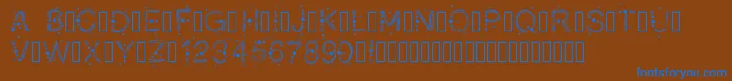 PWChristmasStars Font – Blue Fonts on Brown Background