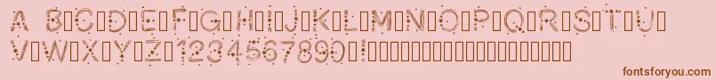 PWChristmasStars Font – Brown Fonts on Pink Background