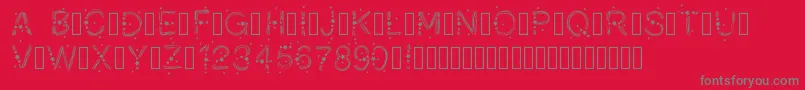 PWChristmasStars-Schriftart – Graue Schriften auf rotem Hintergrund