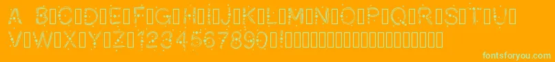 PWChristmasStars Font – Green Fonts on Orange Background