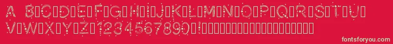PWChristmasStars Font – Green Fonts on Red Background