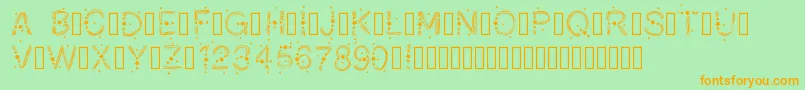 PWChristmasStars Font – Orange Fonts on Green Background