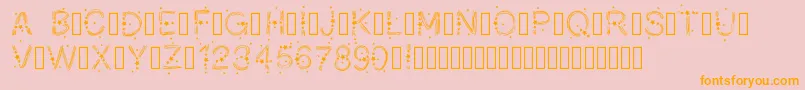 PWChristmasStars Font – Orange Fonts on Pink Background